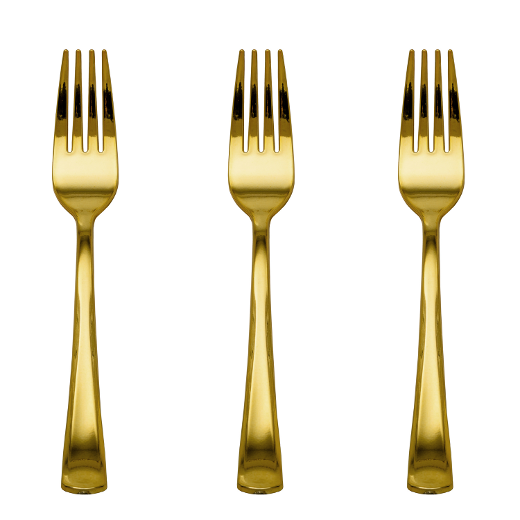 Main image of Exquisite Classic Gold Plastic Forks - 20 Ct.