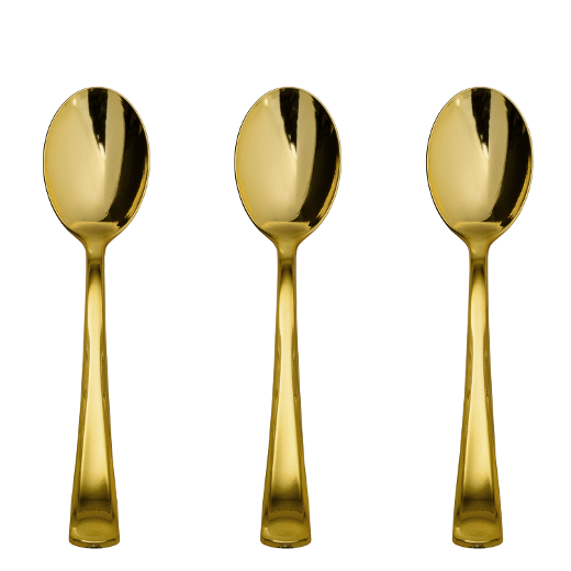 Main image of Exquisite Classic Gold Plastic Spoons - 20 Ct.