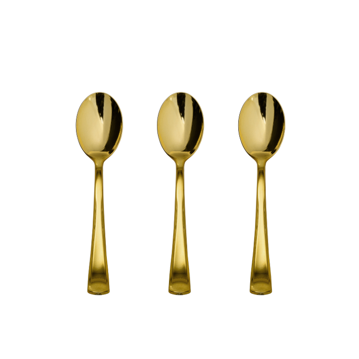 Exquisite Classic Gold Plastic Tea Spoons - 20 Ct.