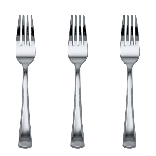 Main image of Fancy Disposable Silver Forks - 480 Ct. - Evo