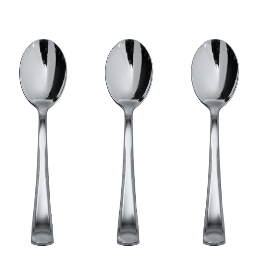 Main image of Fancy Disposable Silver Soup Spoons - 480 Ct. - Evo