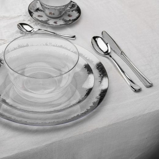 Alternate image of Exquisite Classic Silver Plastic Tea Spoons - 20 Ct.