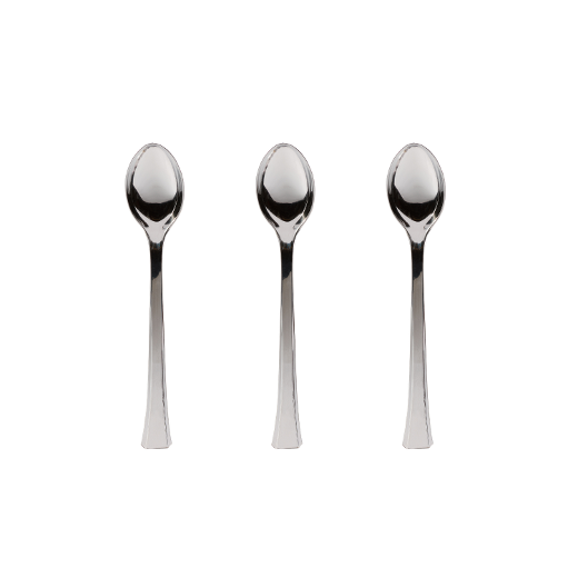 Main image of Exquisite Classic Silver Plastic Tasting Spoons - 48 Ct.