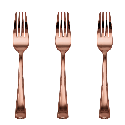 Main image of Exquisite Classic Rose Gold Plastic Forks - 20 Ct.