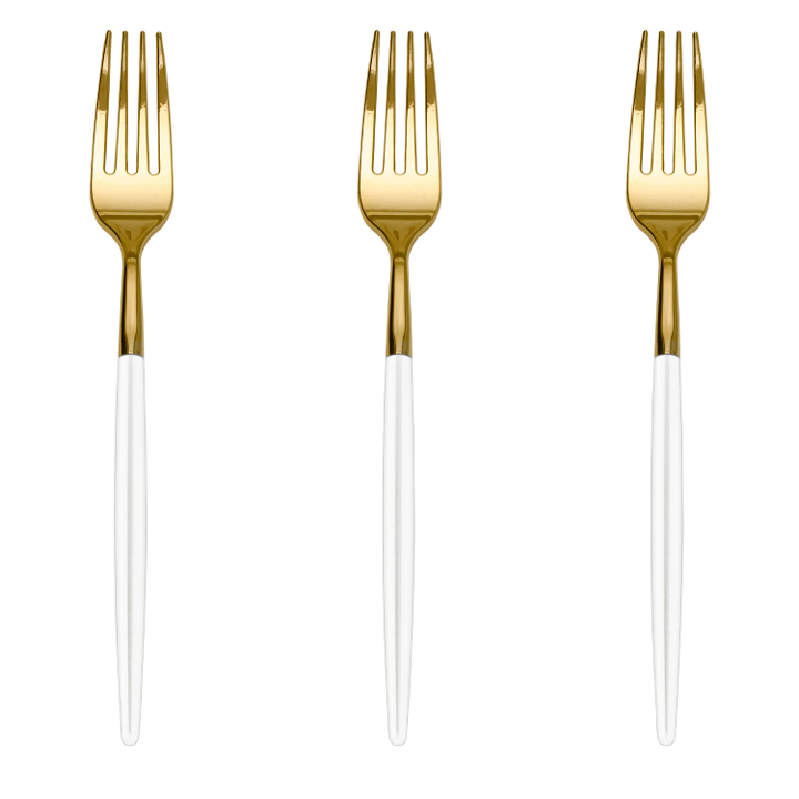 Trendables Forks White/Gold - 20 Ct.