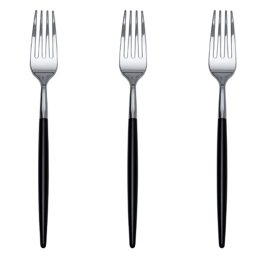 Main image of Trendables Forks Black/Silver - 20 Ct.
