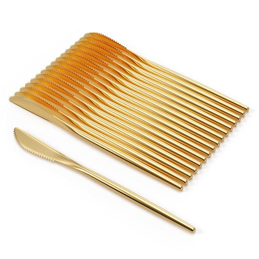 Main image of Trendables Gloss Gold Plastic Knives - 20 Ct.