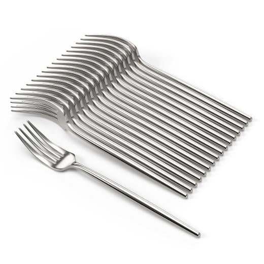 Alternate image of Trendables Gloss Silver Plastic Forks - 120 Ct.