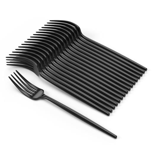 Main image of Trendables Gloss Black Plastic Forks - 20 Ct.