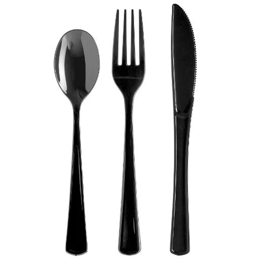 Black Cutlery Combo Pack - 24 Ct.