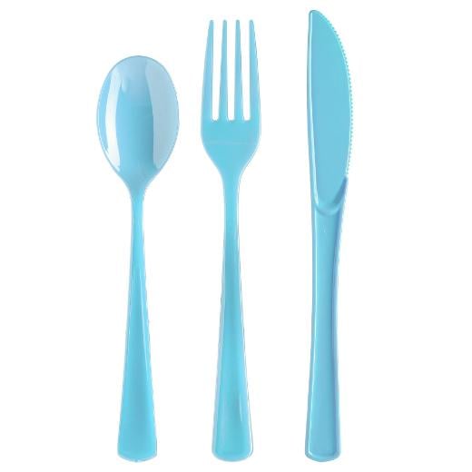 Light Blue Cutlery Combo Pack - 24 Ct.