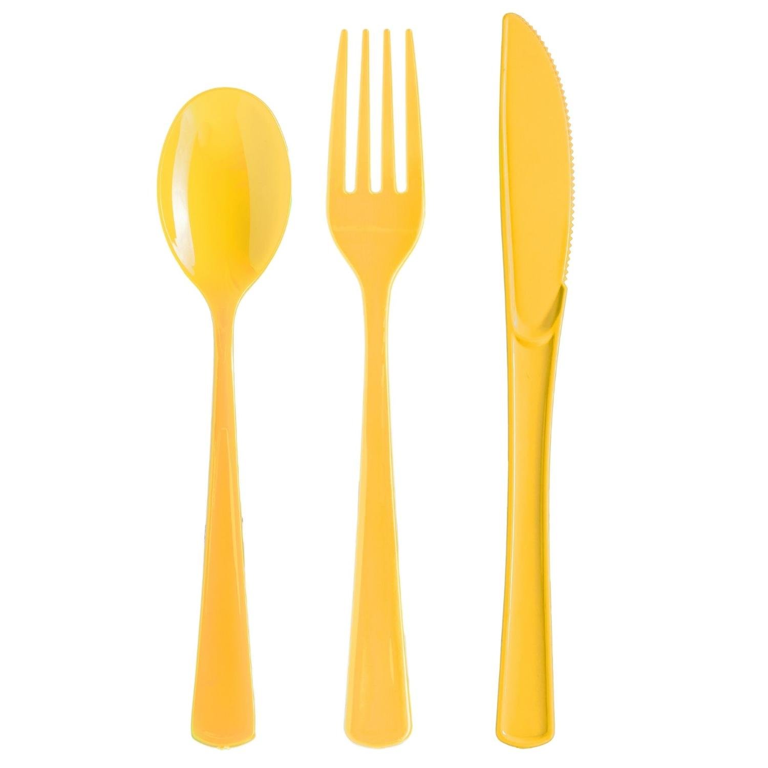 Yellow Cutlery Combo Pack - 24 Ct.