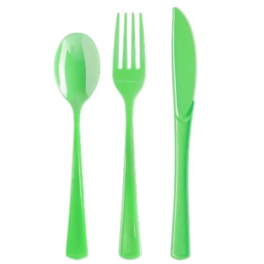 Lime Green Cutlery Combo Pack - 24 Ct.
