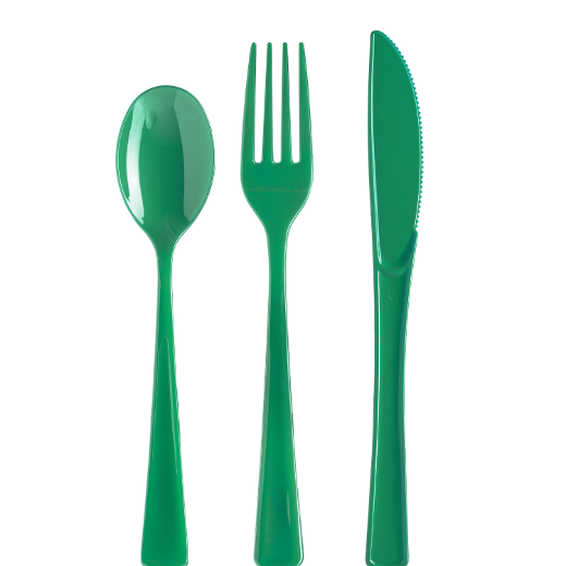 Alternate image of Plastic Forks Emerald Green - 1200 ct.