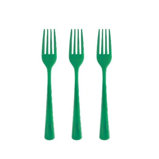 Heavy Duty Emerald Green Plastic Forks - 50 Ct.