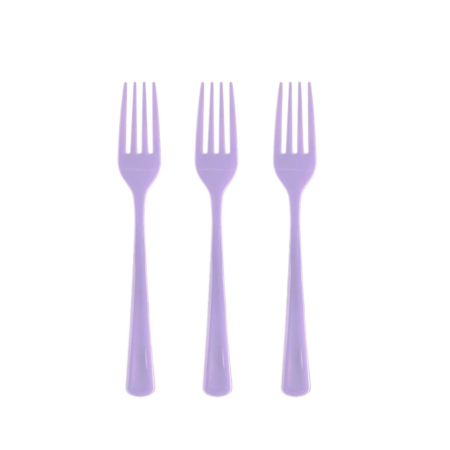 Heavy Duty Lavender Plastic Forks - 50 Ct.