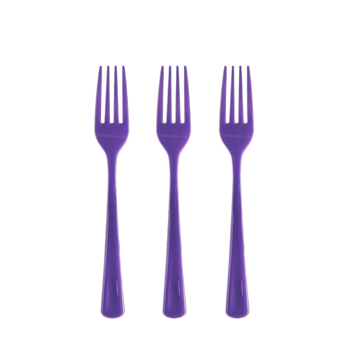 Heavy Duty Purple Plastic Forks - 50 Ct.