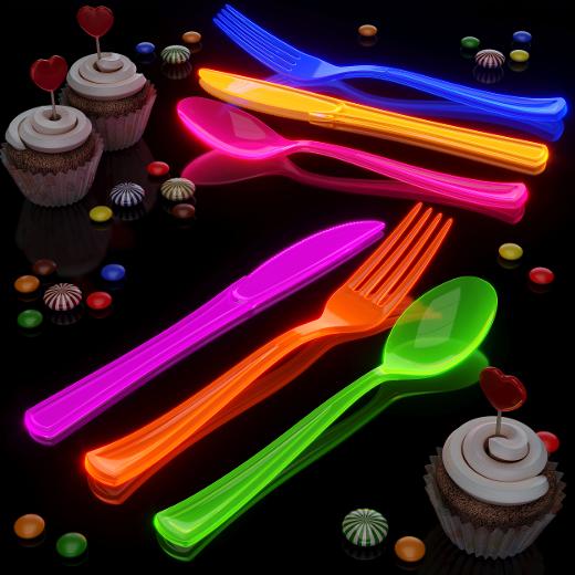 Alternate image of Heavy Duty Neon Plastic Forks - 60 Ct.