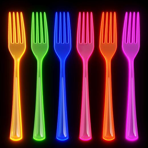 Main image of Heavy Duty Neon Plastic Forks - 60 Ct.