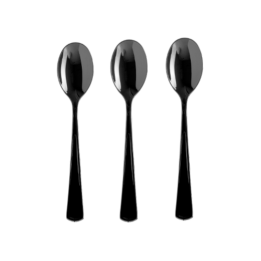 Main image of Plastic Spoons Black - 1200 ct.