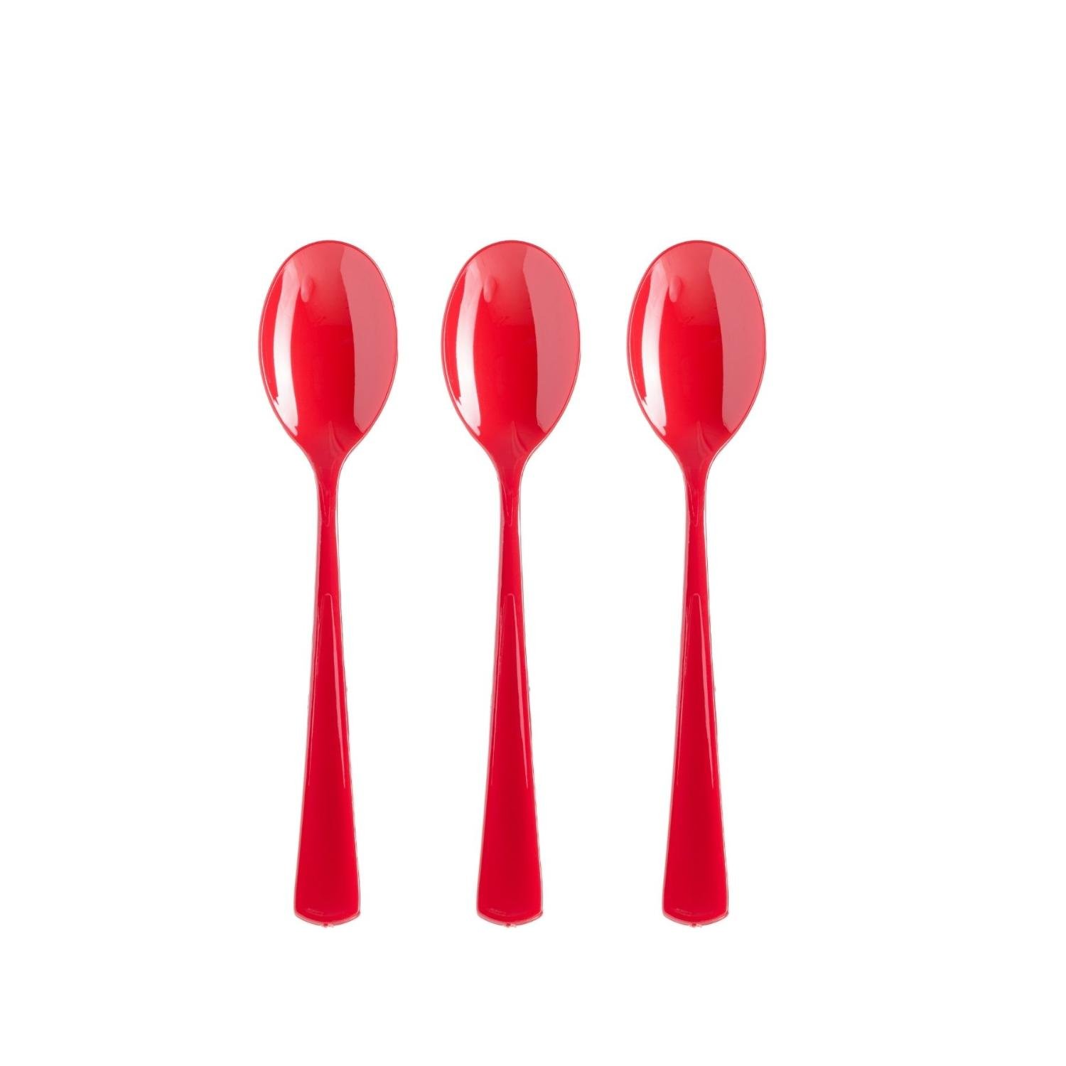 Heavy Duty Red Plastic Spoons - 50 Ct.