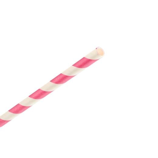 Alternate image of Pink Striped Paper Straws (25)
