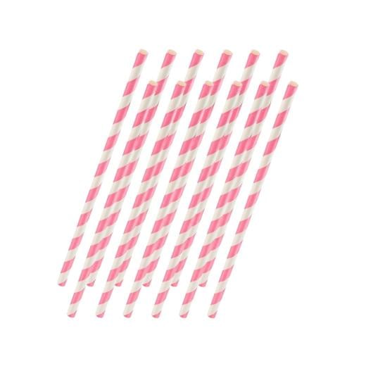 Main image of Pink Striped Paper Straws (25)