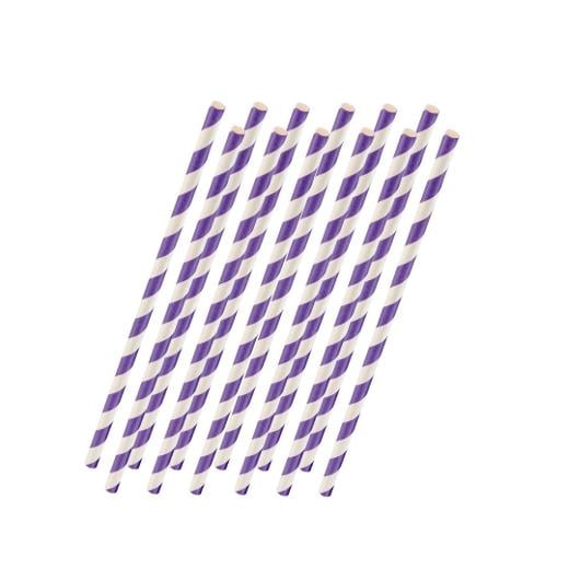 Main image of Purple Striped Paper Straws - 25 Ct.