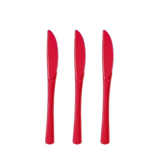 Heavy Duty Red Plastic Knives - 50 Ct.