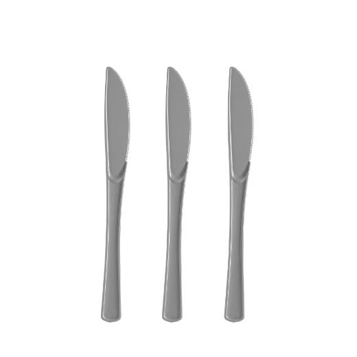 Main image of Heavy Duty Silver Plastic Knives - 50 Ct.