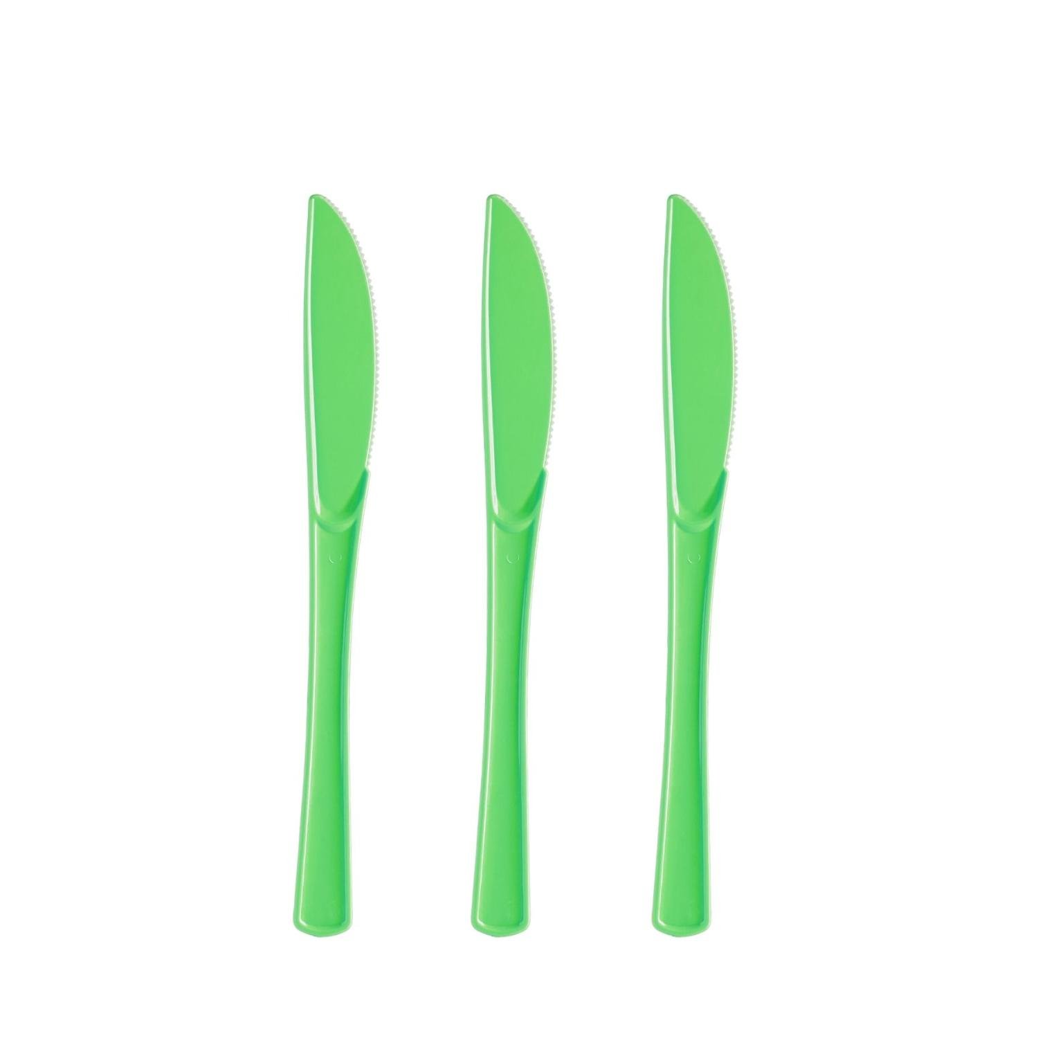 Heavy Duty Lime Green Plastic Knives - 50 Ct.