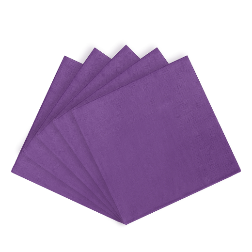 Alternate image of Purple Beverage Napkins Bulk (Case of 3600)