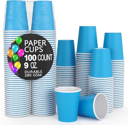 Main image of 9 oz. Turquoise Paper Cups - 100 Ct.