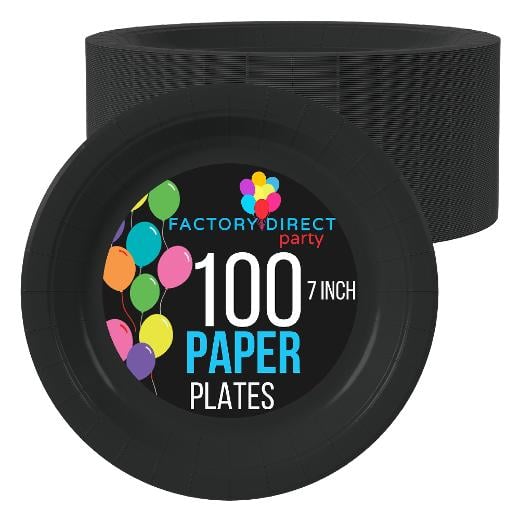 Main image of 7 In. Black Paper Plates - 100 Ct.