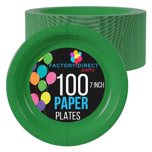 Main image of Bulk 7 In. emerald Green Paper Plates - 1000 Ct.