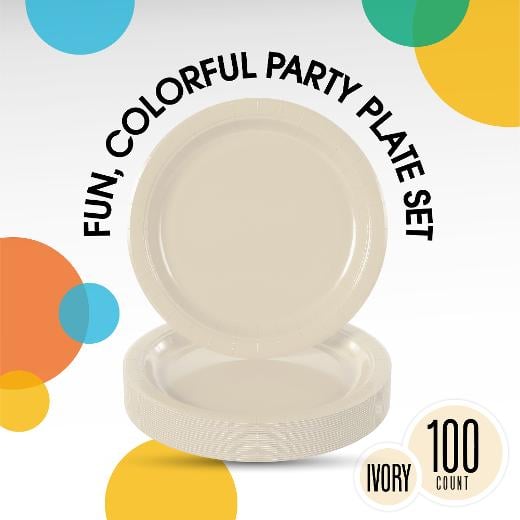 Alternate image of 7 In. Ivory Paper Plates - 100 Ct.