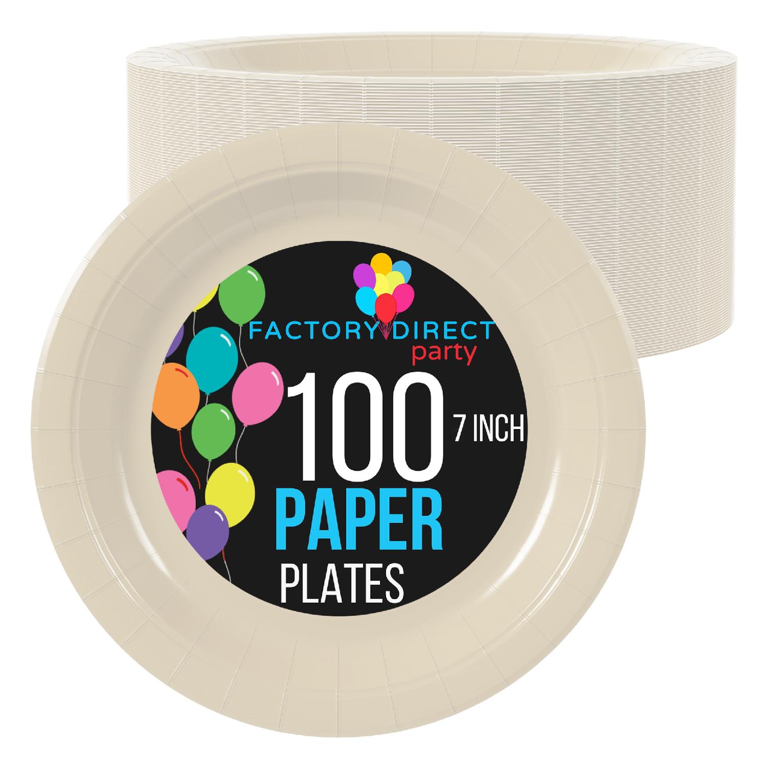 7 In. Ivory Paper Plates - 100 Ct.