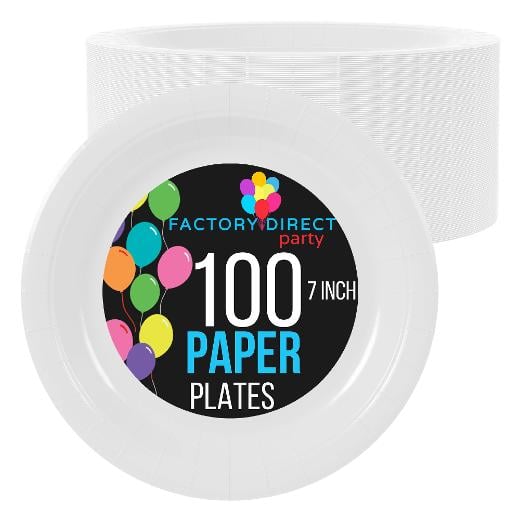 Main image of Bulk 7 in. White Paper Plates - 1000 Ct.