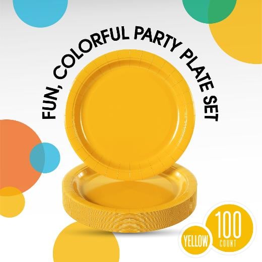 Alternate image of 7 In. Yellow Paper Plates - 100 Ct.