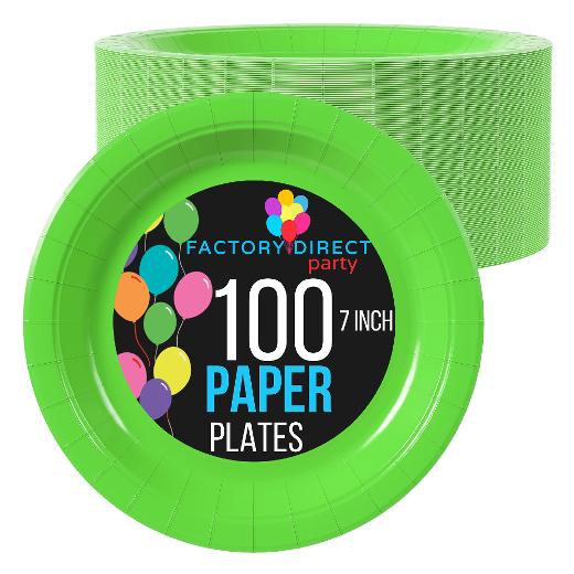 Main image of 7 In. Lime Paper Plates - 100 Ct.