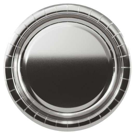 Alternate image of 7 In. Reflective Silver Paper Plates - 100 Ct.