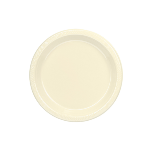 7 In. Ivory Plastic Plates - 8 Ct.