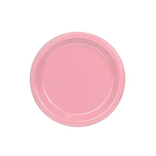 7 In. Pink Plastic Plates - 8 Ct.