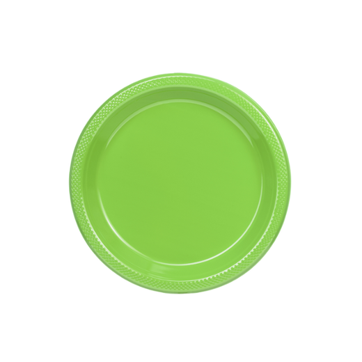 Main image of 7 In. Lime Green Plastic Plates - 8 Ct.