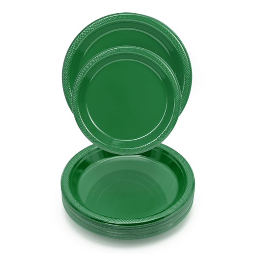 Alternate image of 9 In. Emerald Green Plastic Plates - 8 Ct.