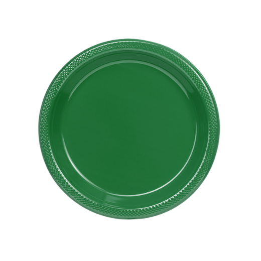 9 In. Emerald Green Plastic Plates - 8 Ct.