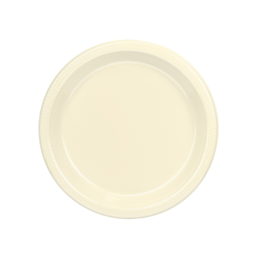 9 In. Ivory Plastic Plates - 8 Ct.