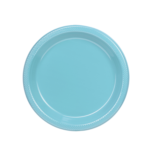 Main image of 9 In. Light Blue Plastic Plates - 8 Ct.