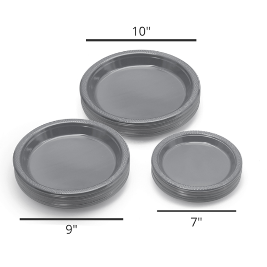 Alternate image of 9 In. Silver Plastic Plates - 8 Ct.