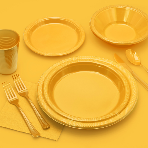 Alternate image of 9 In. Yellow Plastic Plates - 8 Ct.